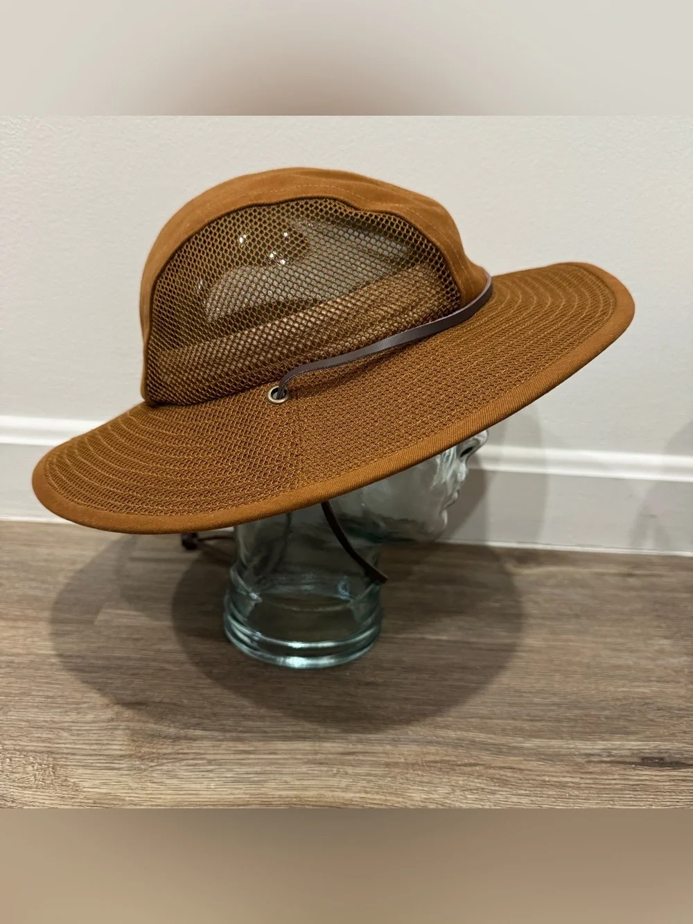 Duluth Wide Brim Sun Hat with Chin Strap - Brown Size Small